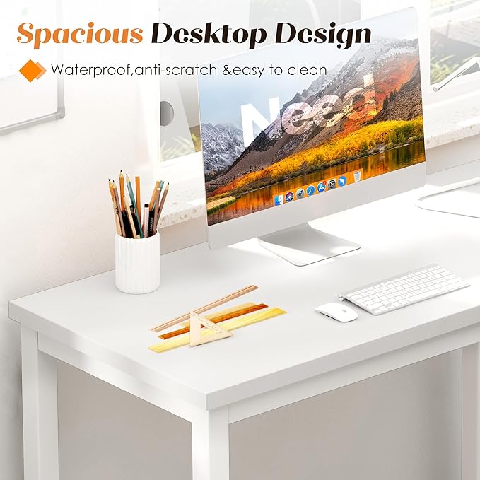Need Small Computer Desk - 39 3/8'' Inches Heavy Duty Writing Desks, Simple Laptop Corner Table for Home Office,Dormitory AC3DW10060