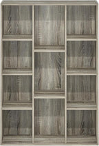 Furinno Luder 11-Cube Reversible Open Shelf Bookcase, French Oak