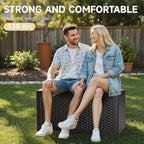 80 Gallon Resin Storage Box, All-Weather, Lockable Multi-Purpose Deck Box for Outdoor Cushions, Patio Items, and Garden Equipment, Pure Brown