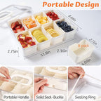 2Pack Snackle Box Containers Dishwasher Safe Divided Serving Tray with Lid | Charcuterie Board for Portable Snack Platters, Clear Organizer with Handle for Fruits Snacks, Perfect for Road Travel