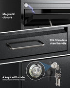 LAND·VOI Mailbox for Outside Wall Mount, Heavy Duty Rustproof, Anti-Theft Locking Mailbox with 4 Keys, Weatherproof for Residential & Apartment, 12.2"×9.5"×4.7", Black, Small