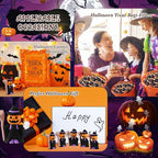 50 Pcs Halloween Mini Figurines Tiny Pumpkin Figures to Hide and Seek Rubber Wizard Miniatures Ornaments Gifts for Halloween Party Favors Table Decorations(Wizard)