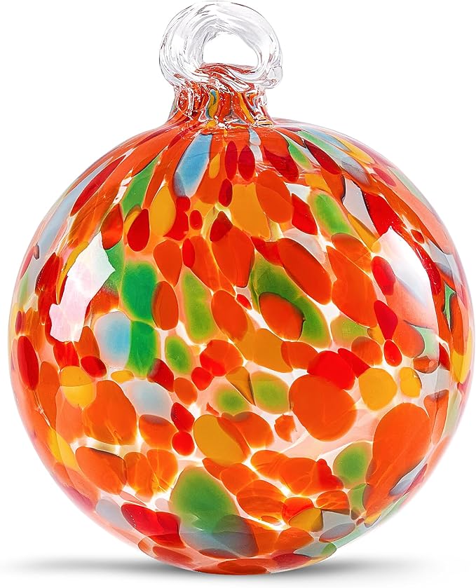 EUSTUMA Hand Blown Glass Witch Ball,Glass Ball Ornament Hanging Garden Gazing Ball Indoor Outdoor Home Décor. (3)
