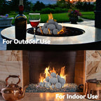 Skyflame 12PCS Fireplace Ceramic Balls, Mixed of 4 Sizes Fire Pit Balls Set for Indoor and Outdoor Fire Tables or Fireplaces Accessory,Gray