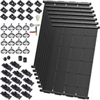 Industrial Grade Solar Pool Heater DIY Kit - Superior High-Wind Strapless Mounting System & Maximum Freeze Resistance (7-4'x12.5' / 350 Square Feet)