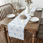 Coquette Bows Table Runner 13" x 120" Blue Watercolor Bow Kitchen Dining Table Decor for Home Party Sweetheart Home Decor for Living Room Dresser Scarfs Dresser Runners Cute Bowknot Table Decoration