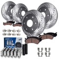 Detroit Axle - Brake Kit for Silverado Sierra 1500 Chevy Tahoe GMC Yukon, 12.01 inch Front & 12.79 inch Rear Drilled Slotted