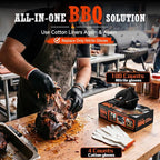ANBOSON BBQ Gloves,Disposable BBQ Gloves Heat Resistant Cooking | 50 Disposable Nitrile Gloves with 2 Reusable Cotton Liners, Powder Free, Latex Free for Smoking,Grilling,Cooking,Food Prep