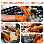 ANBOSON 10 Mil Heavy Duty Industrial Nitrile Gloves, Orange XLarge 500 Count