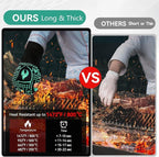 BBQ & Grill Gloves, Oven Gloves, 1472°F Silicone Oven Mitts Heat Resistant Grilling Gloves Fireproof Non-Slip for Barbecue Cooking Baking Smoking, 1-Pair (Green, Large)
