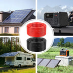 8 AWG Solar Cable 150FT Red + 150FT Black Tinned Copper Wire, 8 Gauge Solar Panel Wire for RV, Automotive, Trailer, Marine, Outdoors