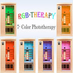 Ceramic Infrared Sauna 1 Person Far Infrared Sauna Hemlock Saunas Room for Home 2 in 1 Indoor Sauna with Low EMF Heaters + Ceramic Heating Cubes-Chromotherapy-Bluetooth Speaker