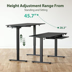 Height Adjustable Desk with Keyboard Tray, 63 x 24 Inches Electric Standing Desk, Stand up Computer Table with Memory Preset, Gaming Modern Lift Motorized Gaming Workstation, Black