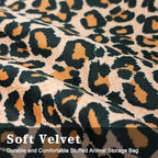 Jorbest Stuffed Animal Storage Bean Bag Chair Cover for Kids and Adults, Bean Bag Stuffed Animal Storage, Luxury Velvet Leopard Print Bean Bag Covers Only without Filling, (200L/52 Gal)