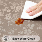 Smiry Rectangle Waterproof Heavy Duty Vinyl Tablecloths, 60 x 102 Inch | Wipeable Washable Floral Embossed Table Cover for Kitchen and Dining Room, Indoor & Outdoor Use, Taupe