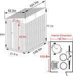 MUPATER 4×10 FT Storage Shed for Outdoor,Lean-to Shed Kit with Thickened Galvanized Steel, Metal Tools Shed with Lockable Door and Air Vents for Patio Garden, Grey