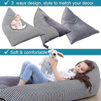 Stuffed Animal Storage Bean Bag Chair Cover | 53" Extra Large Beanbag Cover for Kids and Adults, Plush Toys Holder and Organizer for Boys and Girls | Premium Velvet - Soft & Comfortable