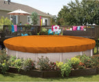 ECOOPTS 17 ft Round Pool Cover for Above Ground Pools, Swimming Pool Cover Protector Winter Safety Cover (Orange)