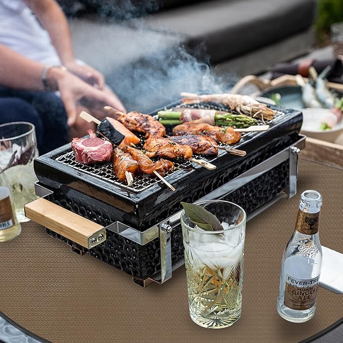 Anze Round Under Grill Mat for Outdoor Grill, 60 Inch Anti-Slip BBQ Floor Mats, Easy to Clean Reusable Fireproof Grill Pad, Oil-Proof Waterproof Protector for Deck Fireplace Pit Mat Brown
