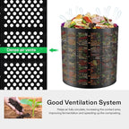 VIVOSUN 300 Gallon Outdoor Compost Bin, Expandable Composter, Easy to Setup & Large Capacity for Backyard, Lawn (Black with Gloves)
