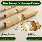 VONSYONG HALAL Sausage Casing, Grade A Edible Drying Collagen Sausage Casings for Flavorous Homemade Sausages 15m/49ft,Diameter 28mm/ 1 1/8'',1 Roll