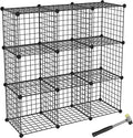 TUMUCUTE Wire Cube Storage Organizer, Metal Storage Shelves Bookshelf, Stackable Modular Closet Organizer for Bedroom Living Room, Office,Storage Shelves (9 Cubes, Iron)