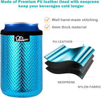 WKIEASON 12OZ Standard Can Coolers Sleeve Neoprene Can Coozies Insulators Can Koozies Cover for Beer Bottle PU Leather Neoprene Can Coolier for Soda Beverage Cokecola Can Sleeves-3PCS Pack
