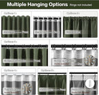 RAIN CITY 2 PCs Long Blackout Curtains 120 Inch Long 10ft, Back Tab Pleated Look Track System Drapes with Hooks, Modern Blackout Winodw Curtains for Ceiling Living Room Patio 50x120-Loden/Olive Green