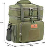 HSHRISH Expandable Large Tactical Lunch Box for Adults, Durable Insulated Lunch Bag with Lots of Storage Space, Cooler Bag for Men Women Work Outdoor Picnic Trip, 16 L, Black