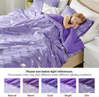 Codi Twin XL Bedding Set - Cute Purple Bed Set, Metallc Print Comforter - 3 Piece Sets for Girls, includes 1 Comforter, 1 Decorative Pillow, and 1 Pillow Case - All Season, Lightweight and Warm