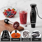 OVENTE Electric Corded Hand Blender, 300W with 2 Mixing Speeds Black HS560B | Handheld Immersion Stick Mixer with Stainless Steel Blades for Smoothies, Purees & Baby Food