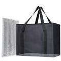 Bodaon 1PK Insulated Grocery Bags with Reinforced Baseboard, X-Large, Black | Reusable, Heavy Duty, Cooler Tote for Stability & No Sag, Thermal Bag for Hot Cold Food, Delivery, Shopping, Travel, Camping