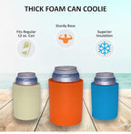 Blank Thick Foam Old School Can Cooler (2 Pack, Black)