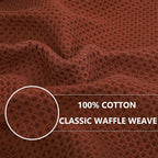 Homaxy 100% Cotton Waffle Weave Kitchen Towels, 5-Pack, Rust | 13 x 28 Inches, Ultra Soft Absorbent Dish Towels, Quick Drying Cleaning Towels