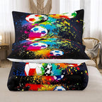 Bodhi Boys Sports Bedding Set Twin Size,Rainbow Graffiti Soccer Comforter Set Twin,Football Comforter Set for Boys,Kids,Teens with Matching Pillowcases,Teen Kids Comforter Set Twin