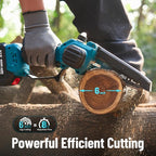 SEESII 2-in-1 Pole Saws for Tree Trimming: Electric Mini Chainsaw 6 Inch Cordless, 2 x 4000mAh Batteries Tree Pruner, Brushless Chain Saw with Extension Pole for Limb Branch Cutter,16Ft Reach