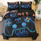JQinHome Full Gaming Comforter Sets for Boys,6 Piece Bed in A Bag 3D Video Game Bedding -All Season Soft Microfiber Gamer Bedding Sets for Kids,Pillowcase, Flat Sheet, Fitted Sheet,Cushion Cover