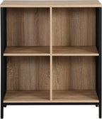OSP Home Furnishings Ace Contemporary Modern Storage Cube Bookcase, 4 Cubes, River Oak Finish