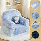 Toddler Chair Kids Plush Chair Sherpa Kids Chairs, Toddler Couch Bean Bag Chairs for Kids Gaming Chair for Kids Glow in The Dark,Starry Sky Blue