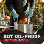 KITCHEN PERFECTION Silicone Smoker BBQ Gloves - Heat Resistant Oven Mitts | Waterproof, 5-Finger Design For A Better Grip, for Pitmasters, Meat Smoking, Grilling, Cooking, Frying Turkey | Grill Gift