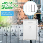 Yaocom Locking Mailbox with Key for Outdoor 12.2 x 8.5 x 3 Inches Large Wall Mount Mail Box with Lock Security Mail Drop Metal Collection Boxes Hanging Secure Postbox(Creamy White)