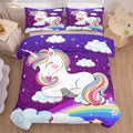 Tailor Shop Unicorn Bedding Sets Queen Size,Purple Unicorn Comforter Sets for Girls Kids Teens with 2 Pillowcase…