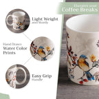 Maison d' Hermine Coffee Mug with Handles Tea Cups (12 Ounce, Pack of 1) | Fine Bone China Coffee Mugs for Hot Beverages Cappuccino Latte Home Restaurant Spring Summer -Equinoxe - Beige - Sparrows