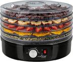 Nutrichef Electric Countertop Food Dehydrator | Professional Multi-Tier Food Preserver | Dehydrate Fish, Beef Jerky, Meats, Mushrooms, Fruits & Vegetables | 5 Stackable Trays for Easy Cleaning
