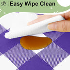 4 Packs Buffalo Disposable Table Cloth, 54 x 108 Inch Waterproof Plastic Tablecloth, Rectangle Purple and White Checkered Table Covers for Picnic, Birthday, Party, Back to School