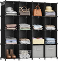 HOMIDEC Cube Storage Organizer 16-Cube Storage Shelf, Closet Organizer for Clothes, Closet Organizers and Storage,DIY Modular Bookshelf Storage Cubes for Bedroom, Living Room,Office