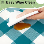 10 Packs Buffalo Disposable Table Cloth, 54 x 108 Inch Waterproof Plastic Tablecloth, Rectangle Turquoise and White Checkered Table Covers for Picnic, Birthday, Party, Back to School