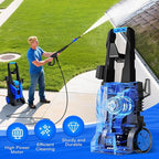 Pressure Washer, Power Washer with 4 Nozzles and Foam Cannon, High Pressure Cleaning Machine for Cars, Driveways, Fences, Patios, Home Cleaning