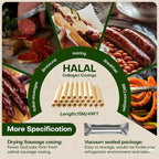 VONSYONG HALAL Sausage Casing, Grade A Edible Drying Collagen Sausage Casings for Flavorous Homemade Sausages 15m/49ft,Diameter 32mm/ 1 1/4'',1 Roll