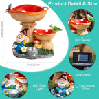 Solar Gnome Statues Figurine Lights - Garden Lighting Outdoor Decorations, Gnome Sleeping Under Mushroom, Yard Art Lawn Ornaments for Porch Patio Balcony - Gnome Gifts for Women Mom